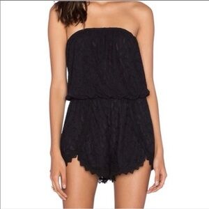 Free People Thalia Lace Black Strapless Romper Size XS